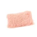 Moes Home Collection Lamb Synthetic Fur Rectangular Pillow- Pink XU-1001-33